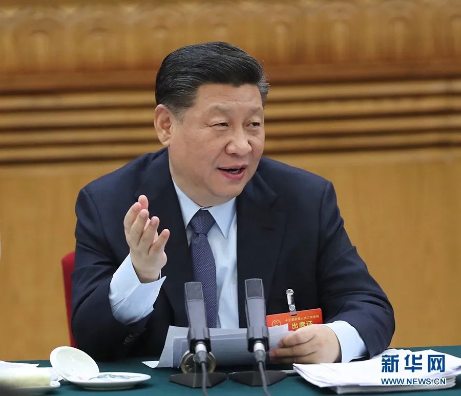 2019年3月7日，習(xí)近平參加十三屆全國人大二次會議甘肅代表團(tuán)的審議。新華社記者 鞠鵬 攝